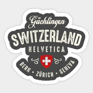 Switzerland Helvetica Bern Zurick Geneva Sticker